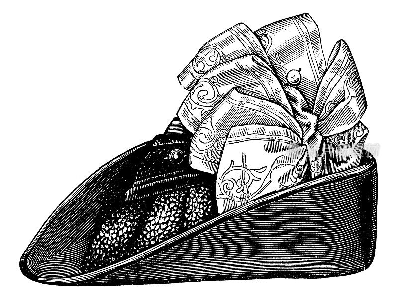19世纪90年代维多利亚时代的时尚，带丝带的女帽- 19世纪